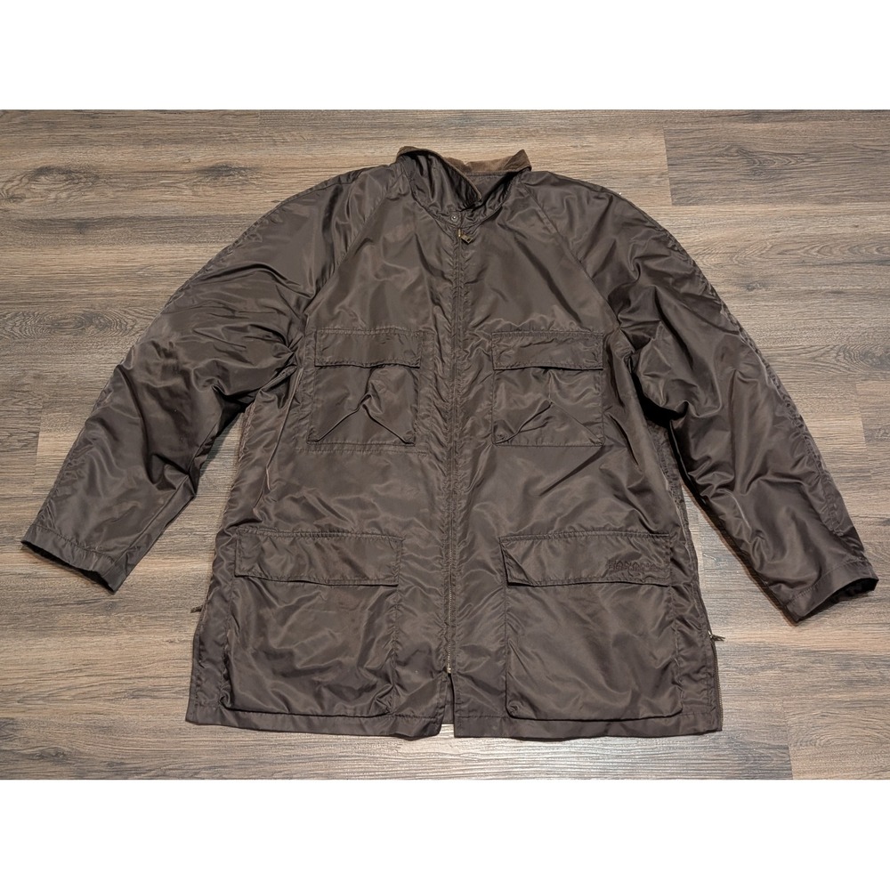 Banana Republic Mens XL Brown Nylon Field‎ Jacket Corduroy Collar Barn Coat XL